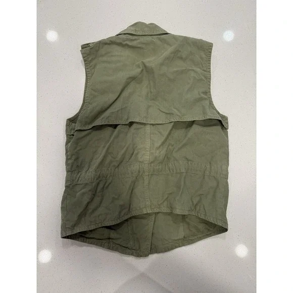 Madewell Green Modern Safari Utility Vest Women's XS Asymmetrical A5049 - Picture 2 of 7
